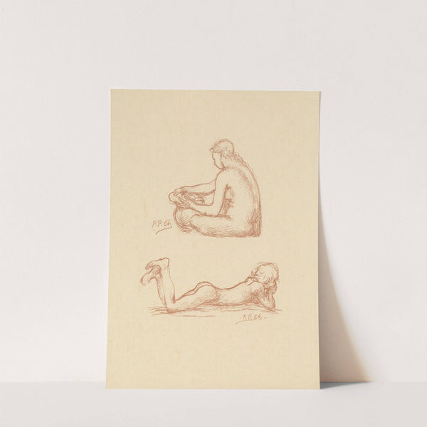 Deux études de femmes, nue assise et nue allongée (1890s) by Pierre Puvis de Chavannes