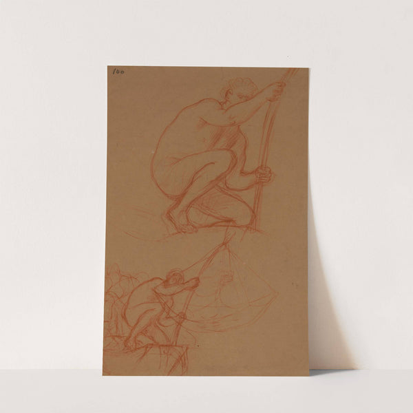 Deux études d'homme soulevant un carrelet by Pierre Puvis de Chavannes