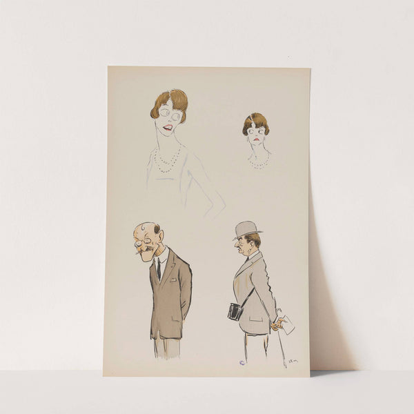 deux études d’un personnage féminin et deux personnages masculins (1900-1934) by Georges Goursat (Sem)