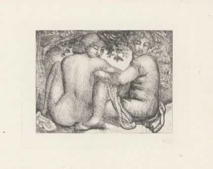 Deux femmes assises sous des feuillages (1928-1929)