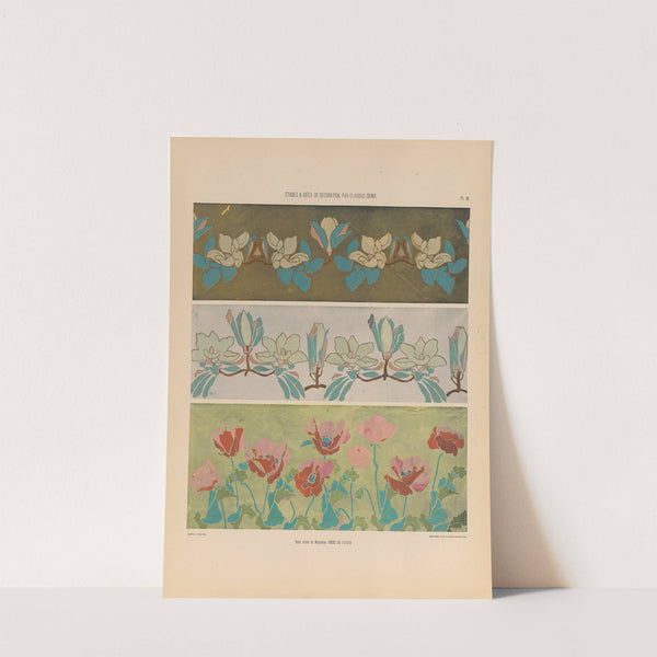 Deux frises de Magnolias, FRISE DE PAVOTS (1920) by Claudius Denis