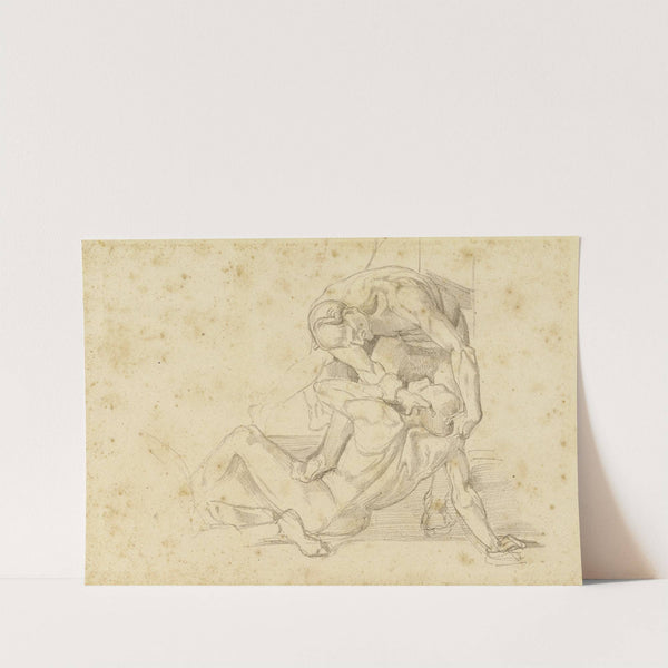 Deux hommes nus luttant (copie d'un fragment de fresque par Luca Signorelli) by Léon Bonnat