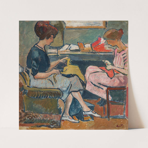 Deux jeunes femmes cousant (1916) by Louis Valtat