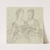 Deux jeunes filles en robes à volants lisant une lettre (1873) by Anaïs Colin-Toudouze