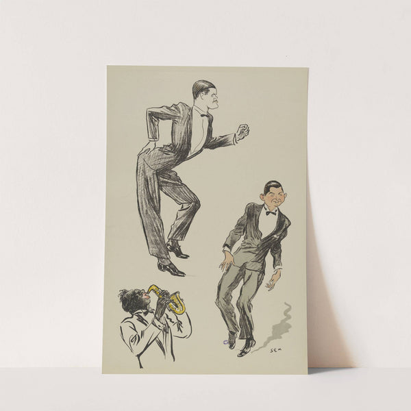 Deux personnages masculins dansant le charleston (1927) by Georges Goursat (Sem)