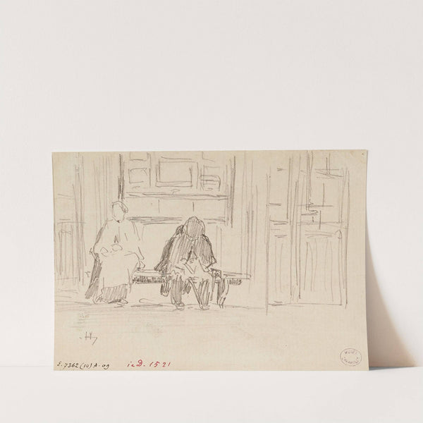 Deux personnages sur un banc by Frédéric Houbron