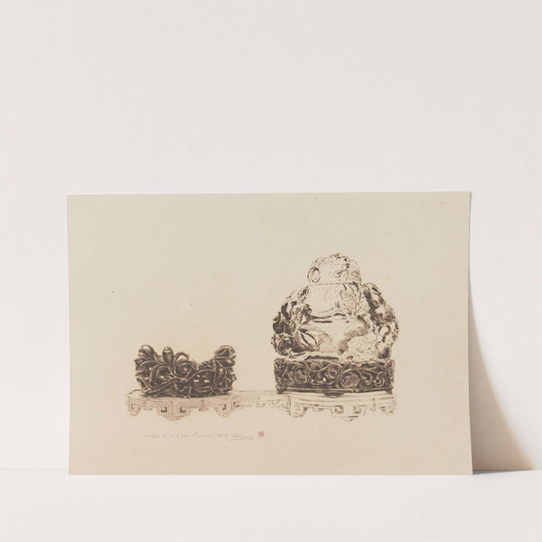 Deux sujets de jade et leur socle, sur un présentoir (1890) by Henri-Charles Guérard