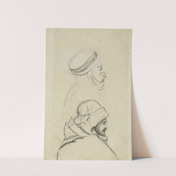 Deux têtes d’arabes, de profil vers la droite (1896) by Arthur-Joseph Gueniot