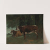 Deux vaches a la robe marron by Gustave Courbet