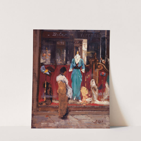 Devanture d'une boutique de mode. by Eugène Louis Gillot