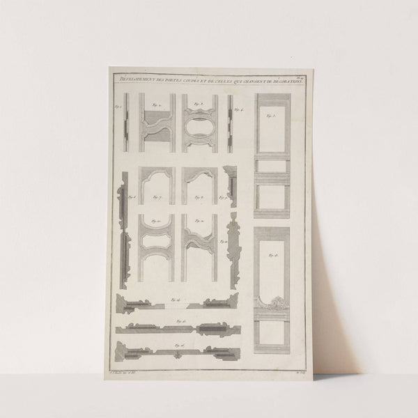 Dévelopement des portes coupés et de celles qui changent de décorations. by André Jacob Roubo
