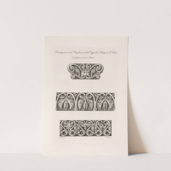 Développemens des chapiteaux de la crypte de l'abbaye de St. Denis. Sculptures du 12me. siècle. by Nicolas Xavier Willemin