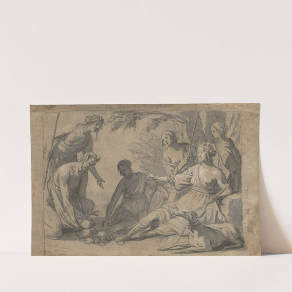 Diana and Four Nymphs Receiving Gifts from a Satyr by Gerard van Honthorst