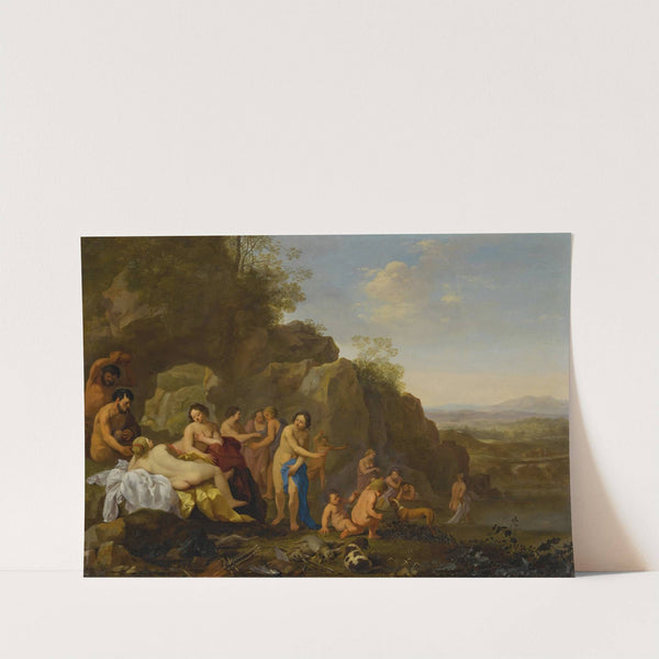 Diana and her attendants in a landscape with the spoils of the hunt by Cornelis Van Poelenburch