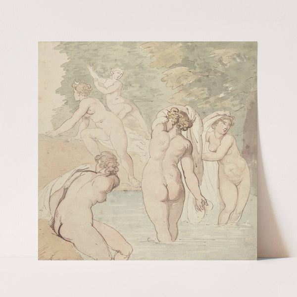 Diana and Her Nymphs Bathing by Thomas Rowlandson