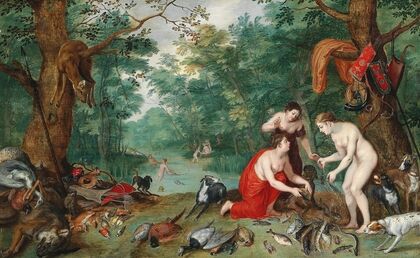 Diana and her nymphs fishing