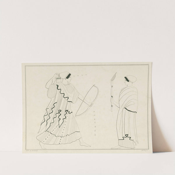 Diana Brauronia menaces Callistro with her bow and arrow (1844-1861) by A. Rey