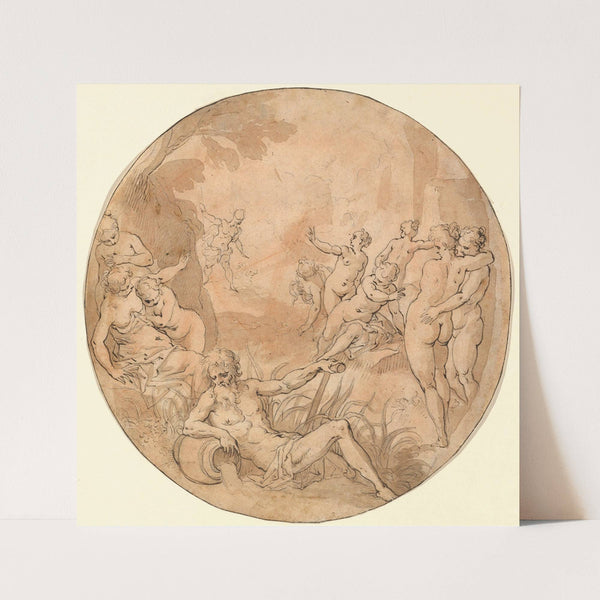 Diana Surprised at her Bath by Style of Hans Rottenhammer