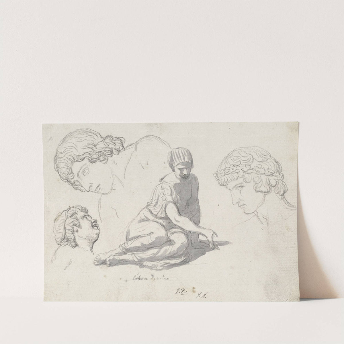 Dice-Thrower and Other Studies after Ancient Sculptures by Jacques Louis David