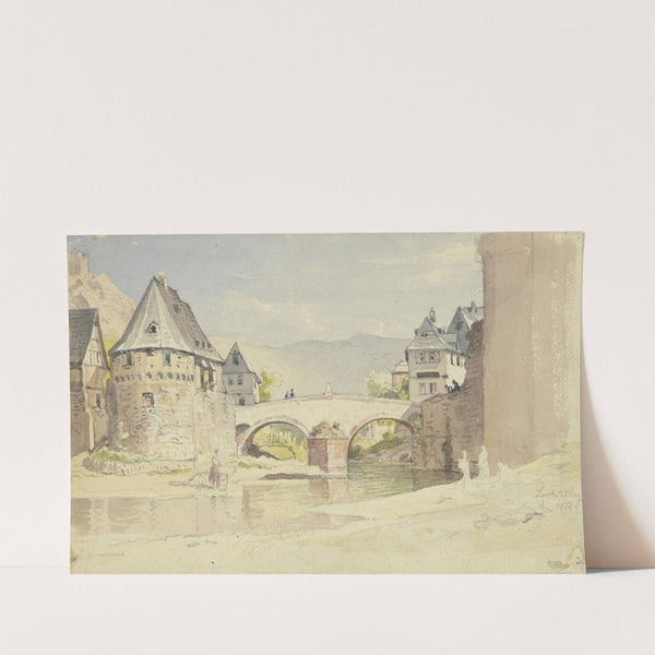 Die abgegangene Steinerne Brücke von 1556 über die Wisper in Lorch im Rheingau (1853) by Carl Morgenstern