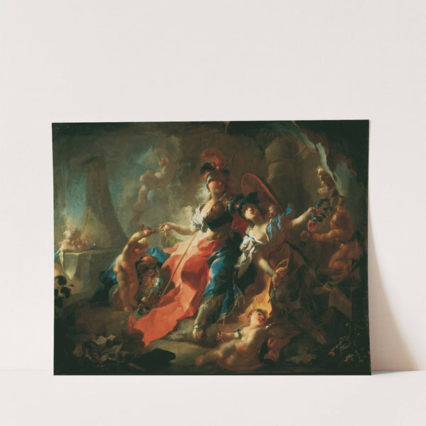 Die Akademie mit ihren Attributen zu Füßen Minervas (1750) by Franz Anton Maulbertsch