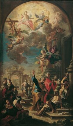 Die Apostel Petrus und Johannes heilen einen
