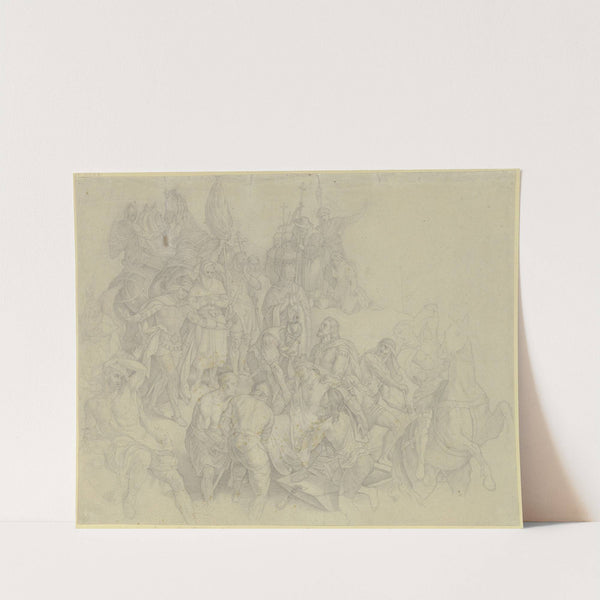 Die Auffindung der Leiche des Kaisers Friedrich Barbarossa im Fluss Kalykadnus bei Selencia in Syrien am 10. Juni 1190 by Julius Schnorr Von Carolsfeld