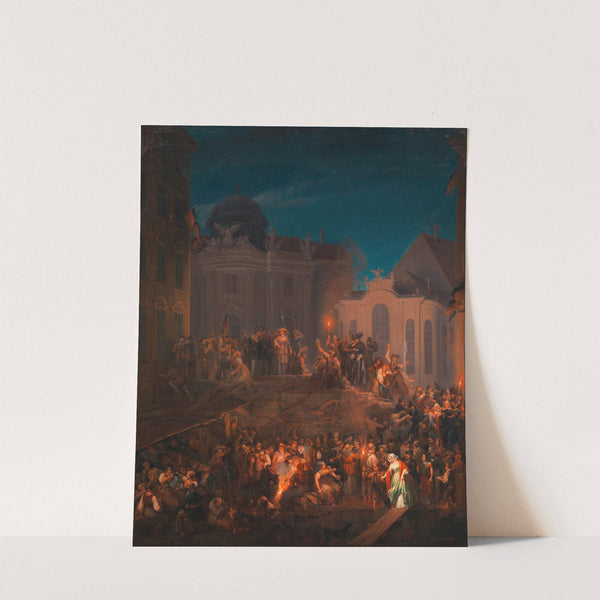 Die Barrikade auf dem Michaelerplatz in der Nacht vom 26. auf den 27. Mai 1848 by Anton Ziegler
