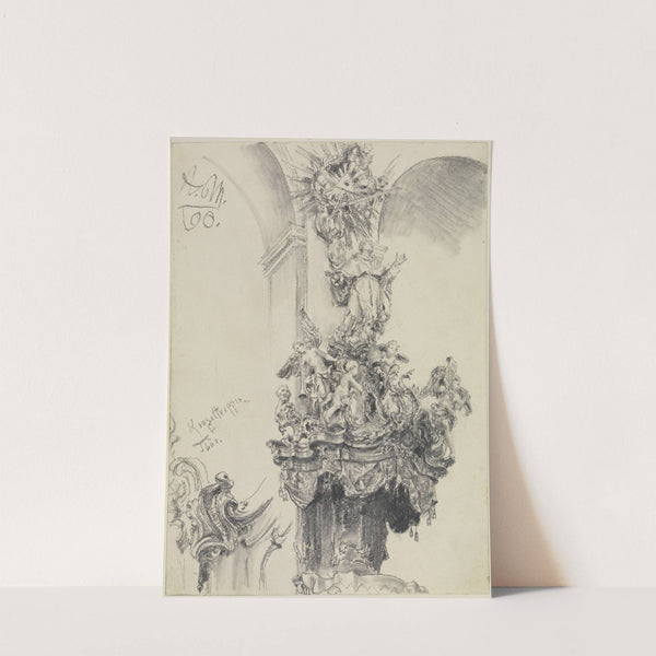 Die Bekrönung der Kanzel der Augustinerkirche in Würzburg (ca 1890) by Adolph von Menzel