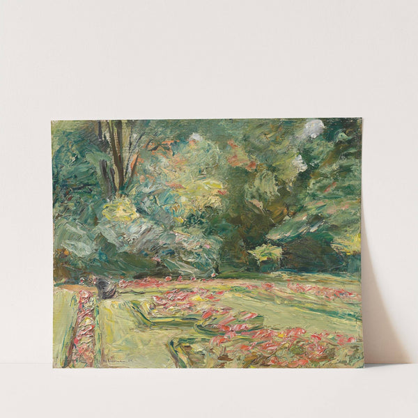 Die Blumenterrasse im Wannseegarten nach Norden (1924) by Max Liebermann