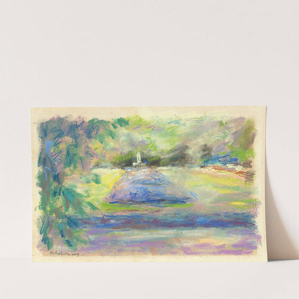 Die Blumenterrasse in Wannsee mit Blick auf den Fischotterbrunnen (Circa 1919) by Max Liebermann