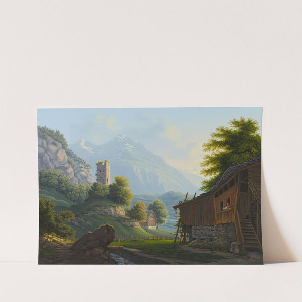 Die Burg Resti im Meirigerthal by Johann Heinrich Bleuler the Younger