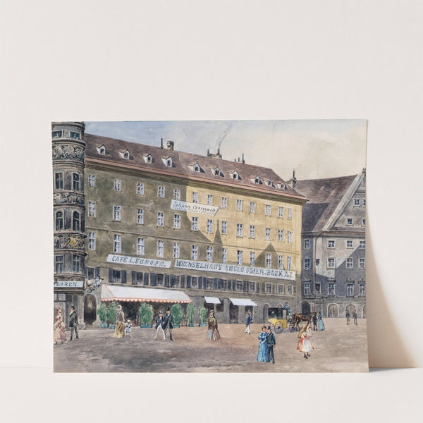 Die ehemalige Brandstätte am Stephansplatz in Wien mit dem Cafè L'Europe by August Gerasch