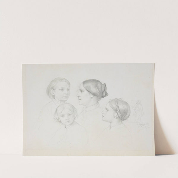 Die Familie des Künstlers, rechts ein Selbstbildnis by Moritz von Schwind