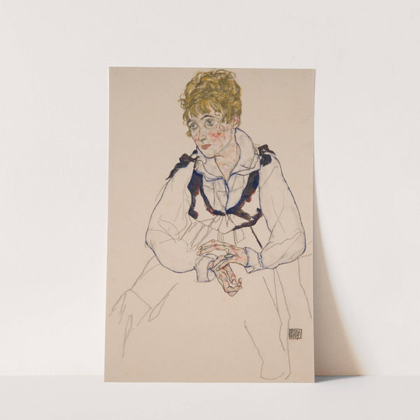 Die Frau des Künstlers, sitzend Edith Schiele (1917) by Egon Schiele