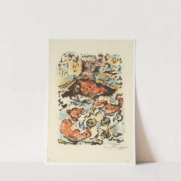 Die Füchsin Ermelyn Mit Ihren Kindern Im Fuchsbau Malepartus (1920) by Lovis Corinth