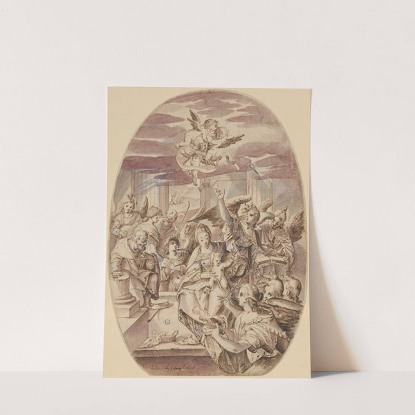 Die Geburt Christi (Anbetung des Kindes durch die Engel) by Niklaus Bock