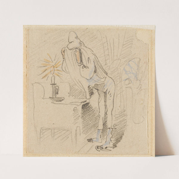 Die gestörte, aber glücklich wieder errungene Nachtruhe (Der Floh); 13 (1862) by Wilhelm Busch