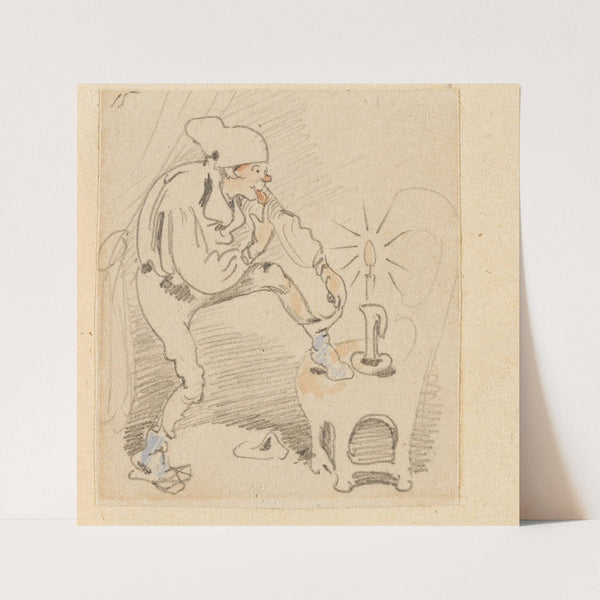 Die gestörte, aber glücklich wieder errungene Nachtruhe (Der Floh); 15 (1862) by Wilhelm Busch