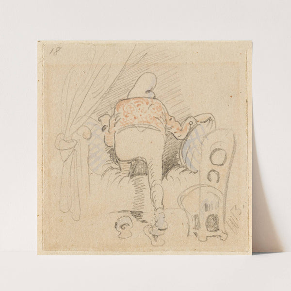 Die gestörte, aber glücklich wieder errungene Nachtruhe (Der Floh); 18 (1862) by Wilhelm Busch