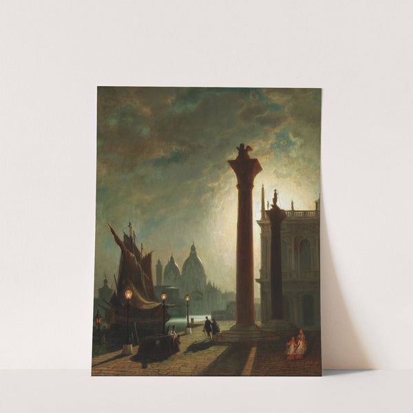 Die Granitsäulen auf der Piazzetta in Venedig by Conrad Hoff