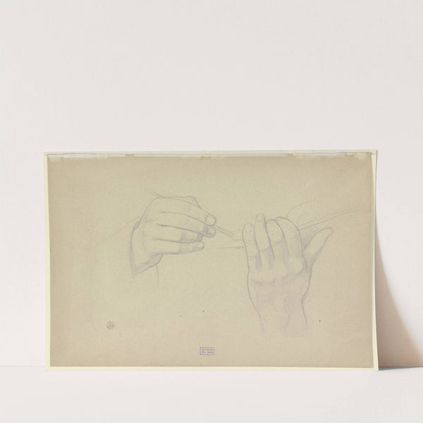 Die Hände eines in einem aufgeschlagenen Buch Schreibenden by Eduard von Steinle