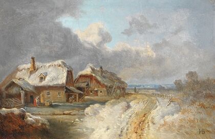 Die Häuser von Forstenried im Winter