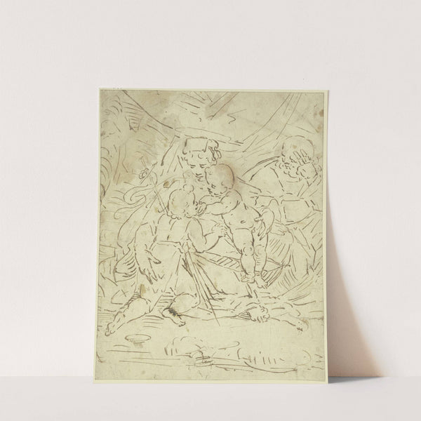 Die Heilige Familie mit dem Johannesknaben by Luca Cambiaso