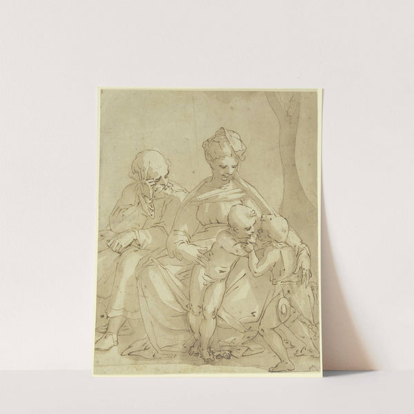 Die Heilige Familie mit dem Johannesknaben. by Luca Cambiaso