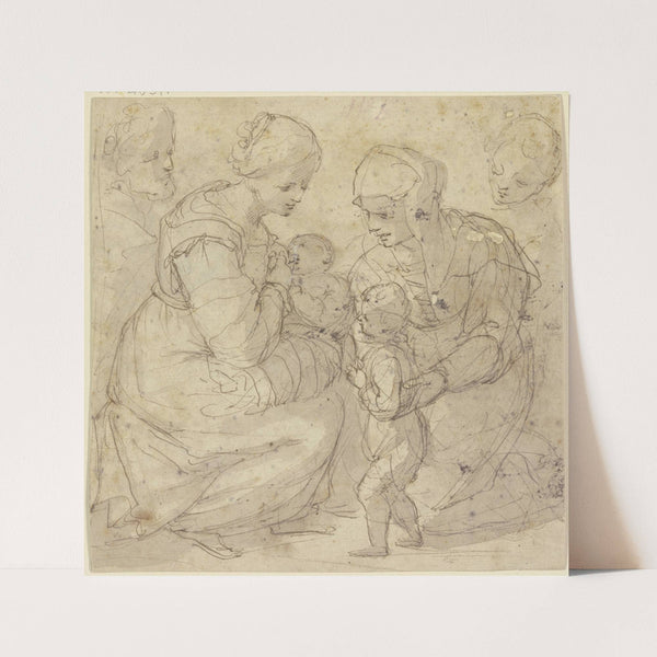 Die Heilige Familie mit der Heiligen Elisabeth und dem Johannesknaben by Annibale Carracci