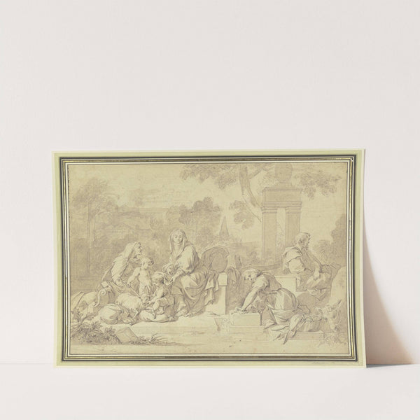 Die Heilige Familie mit Elisabeth und dem Johannesknaben mit der Wäscherin by Sébastien Bourdon