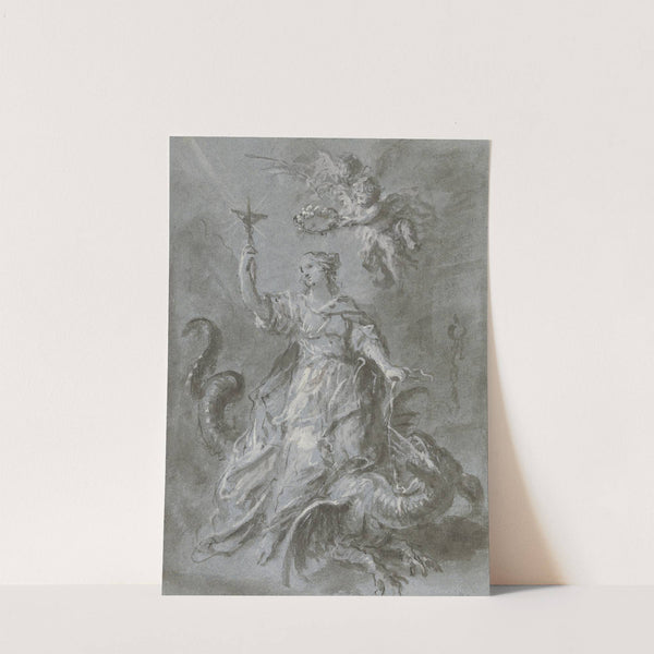 Die Heilige Margarethe auf dem Drachen, von zwei Engeln gekrönt (1793) by Martin Johann Schmidt