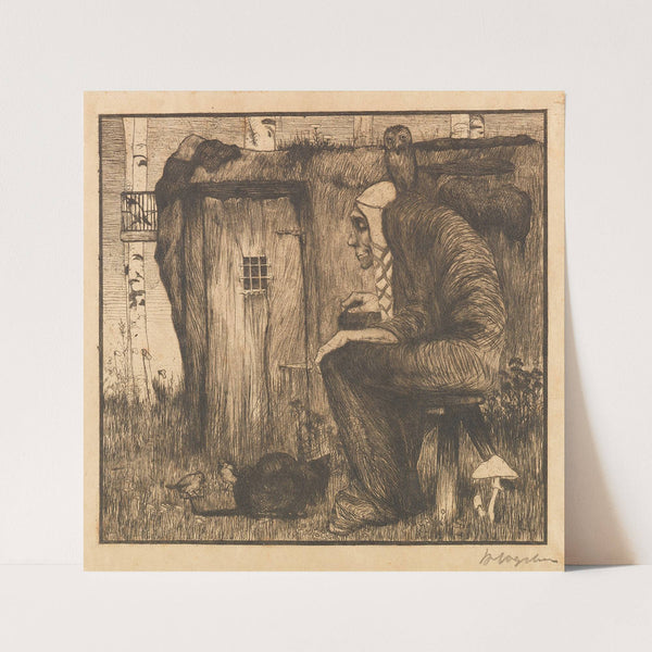 Die Hexe mit Eule (1895) by Heinrich Vogeler