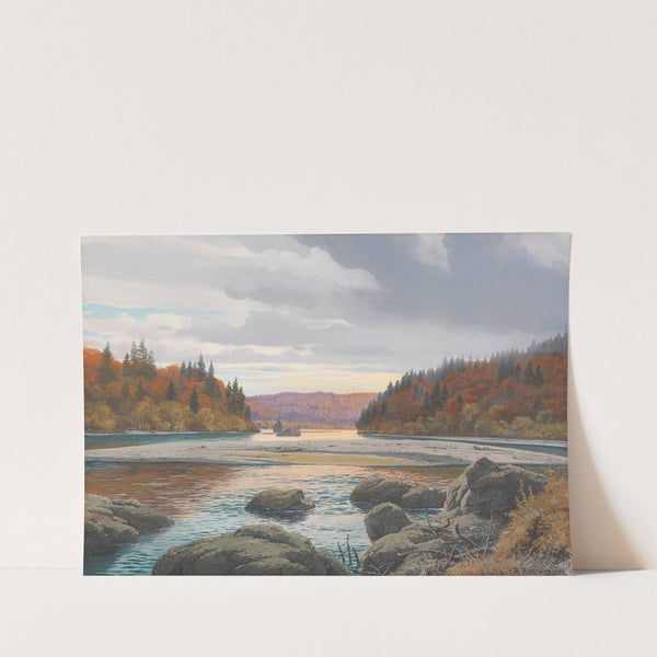 Die Isar bei Baierbrunn im Herbst by Rudolf Reschreiter